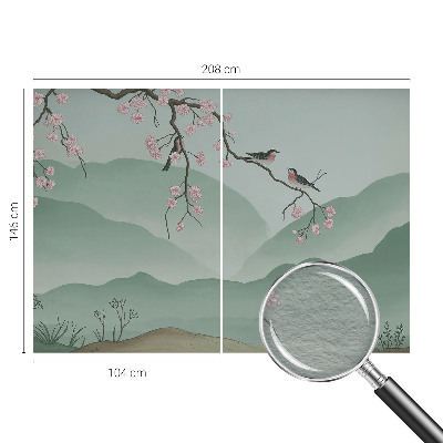 Modern wall mural for living room Japanese serenade