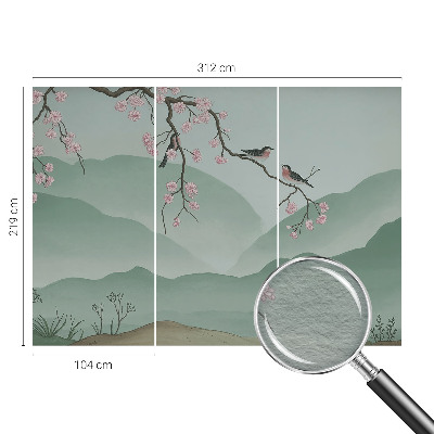 Modern wall mural for living room Japanese serenade