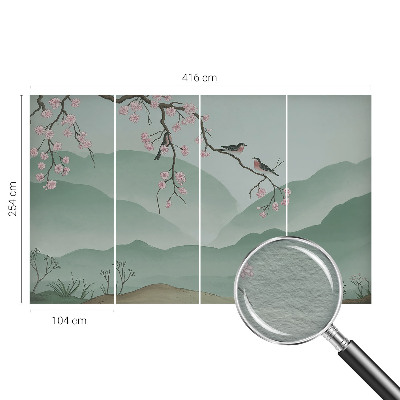 Modern wall mural for living room Japanese serenade