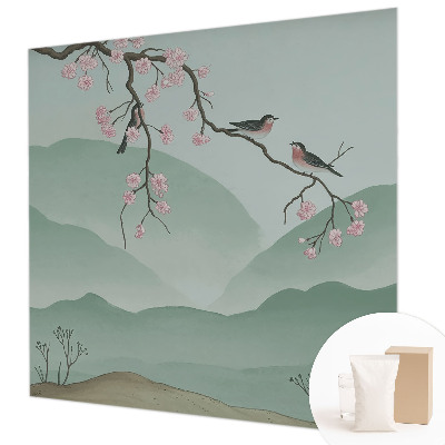 Modern wall mural for living room Japanese serenade