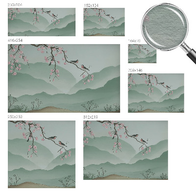 Modern wall mural for living room Japanese serenade
