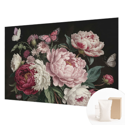 Large wallpaper mural Peonies and butterflies