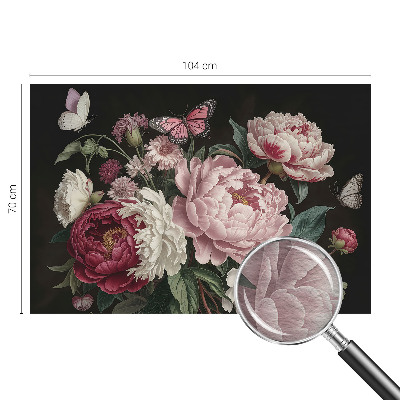 Large wallpaper mural Peonies and butterflies