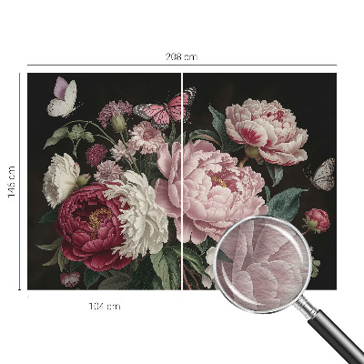 Large wallpaper mural Peonies and butterflies
