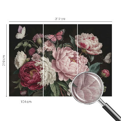Large wallpaper mural Peonies and butterflies