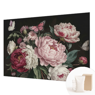 Large wallpaper mural Peonies and butterflies