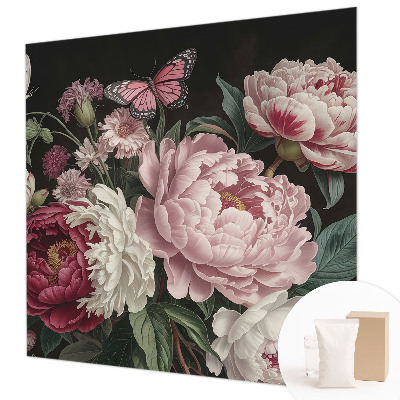 Large wallpaper mural Peonies and butterflies