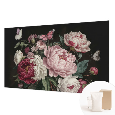 Large wallpaper mural Peonies and butterflies
