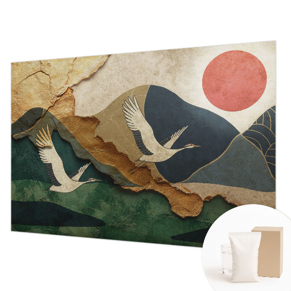 Large wall mural Cranes of the East