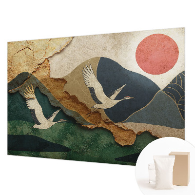 Large wall mural Cranes of the East