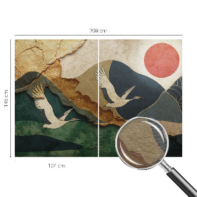 Large wall mural Cranes of the East