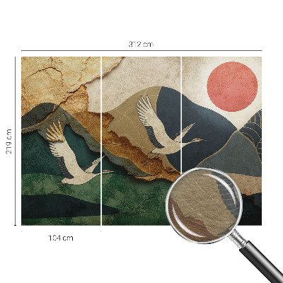 Large wall mural Cranes of the East