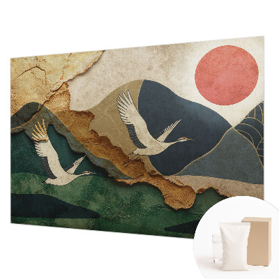 Large wall mural Cranes of the East