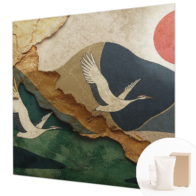 Large wall mural Cranes of the East