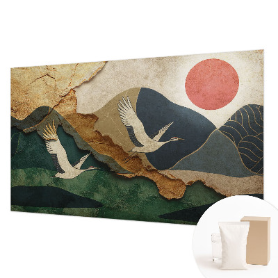 Large wall mural Cranes of the East