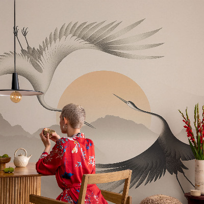 Premium wall mural for bedroom East Cranes