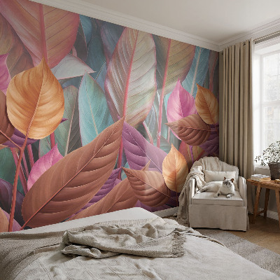 Bedroom wall mural wallpaper Colorful leaves