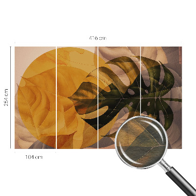 Large wall mural Abstract leaves