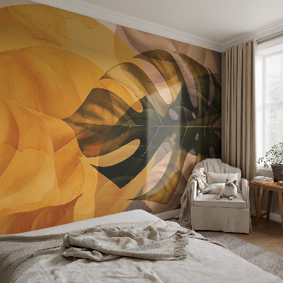 Large wall mural Abstract leaves