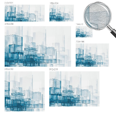 Large wall mural wallpaper Transparent cubes