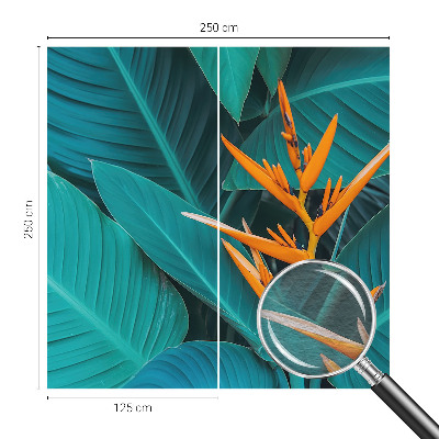 Modern wall mural for living room Leafy flowers