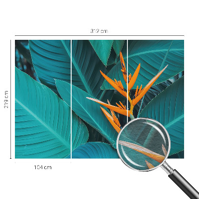 Modern wall mural for living room Leafy flowers