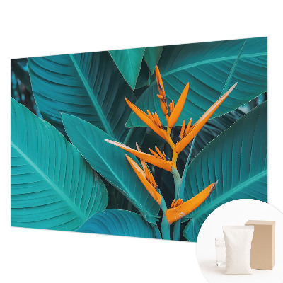 Modern wall mural for living room Leafy flowers