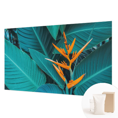 Modern wall mural for living room Leafy flowers