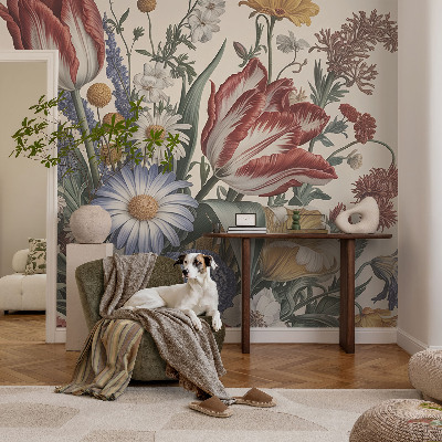 Decorative wall mural for living room Flower bouquet