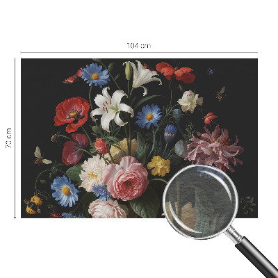 Wall mural Flowers with insects