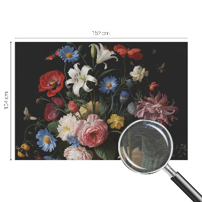 Wall mural Flowers with insects