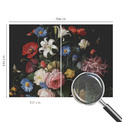 Wall mural Flowers with insects