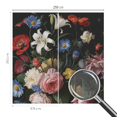Wall mural Flowers with insects