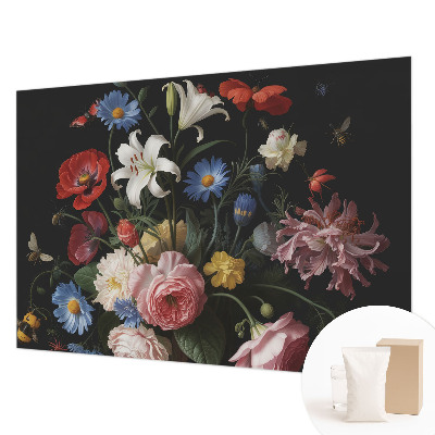Wall mural Flowers with insects