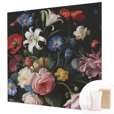 Wall mural Flowers with insects