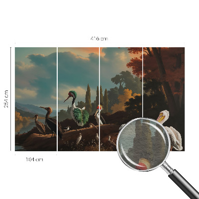 Photo wall mural Picturesque birds