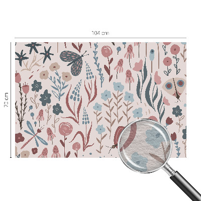 High quality wall mural wallpaper Flowers insects