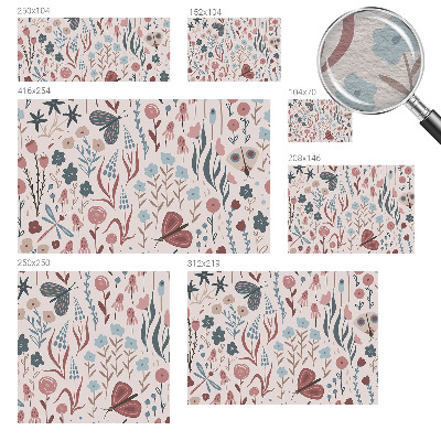 High quality wall mural wallpaper Flowers insects