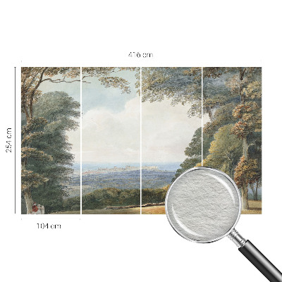 Large wallpaper mural Wooded landscape