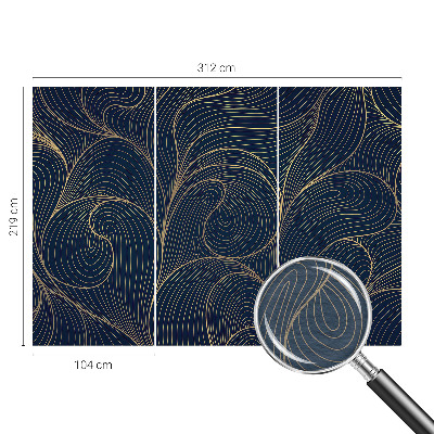 Custom size wall mural Wavy motif