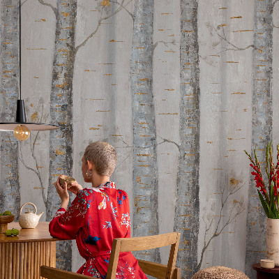 Premium photo wallpaper Birch trees