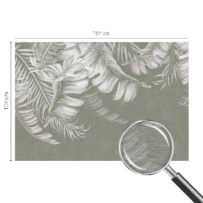 Modern wall mural for living room Delicate leaves