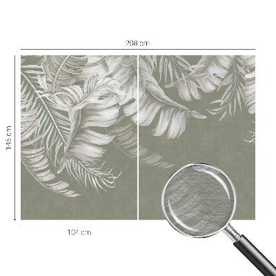 Modern wall mural for living room Delicate leaves