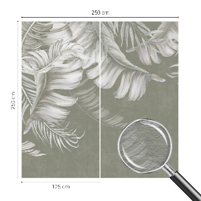 Modern wall mural for living room Delicate leaves