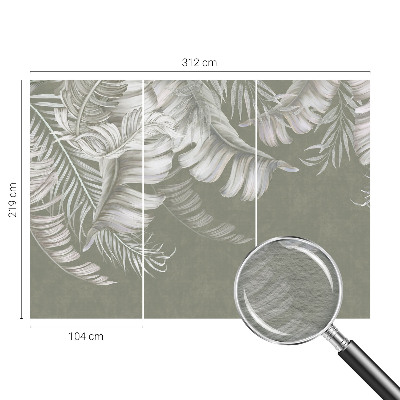 Modern wall mural for living room Delicate leaves