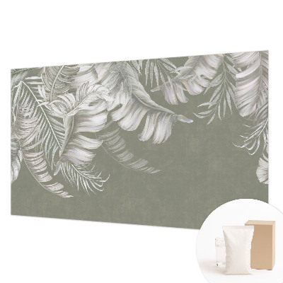 Modern wall mural for living room Delicate leaves