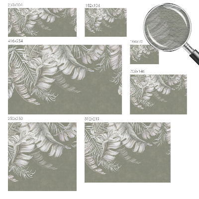 Modern wall mural for living room Delicate leaves