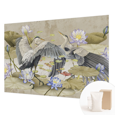 Premium photo wallpaper Birds and Lilies