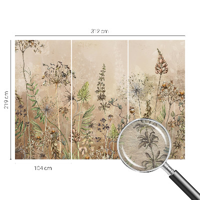 Non-woven wall mural Rustic flowers