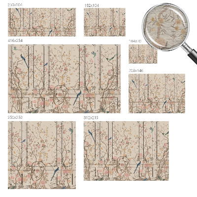 Large wall mural wallpaper Birds and flowers
